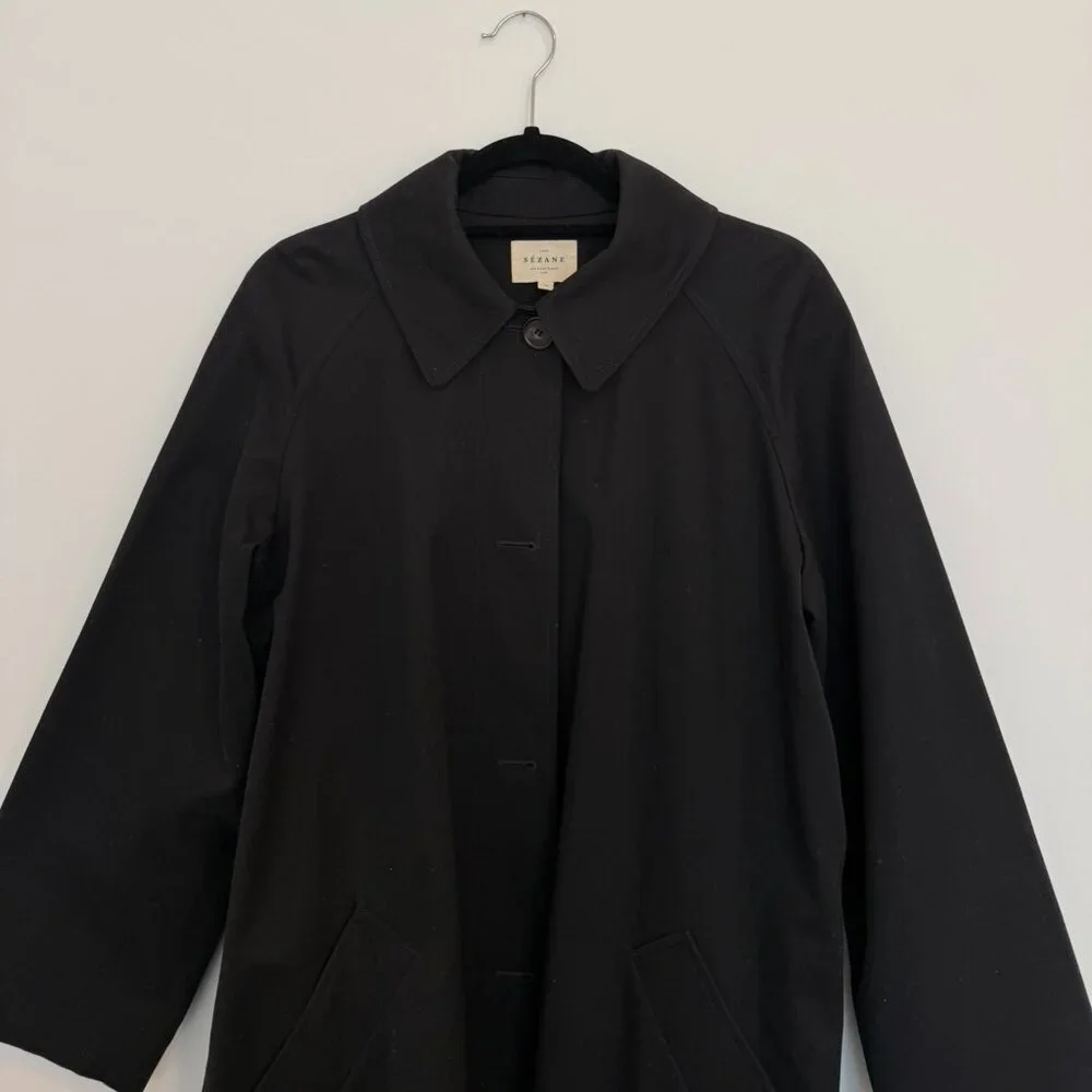 SEZANE - Clyde Coat in Black - Size M/6 (Worn 1x Time) - Picture 11 of 12